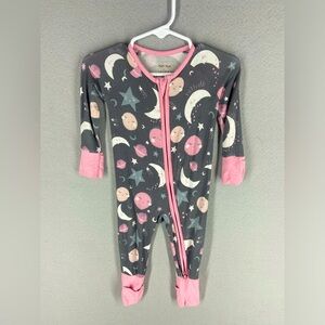 Little Sleepies 3-6 Month Zippy Pink To The Moon